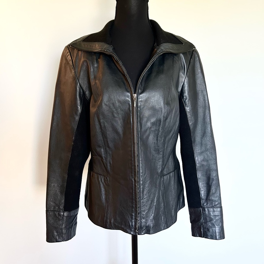 Coldwater Creek Black Leather Jacket – Size M